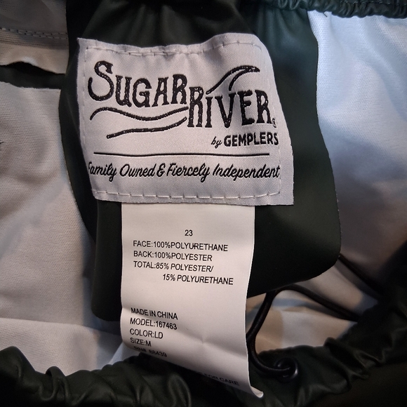 Sugar River Medium Green Waterproof Rain Jacket & Pants NWT - Picture 9 of 9
